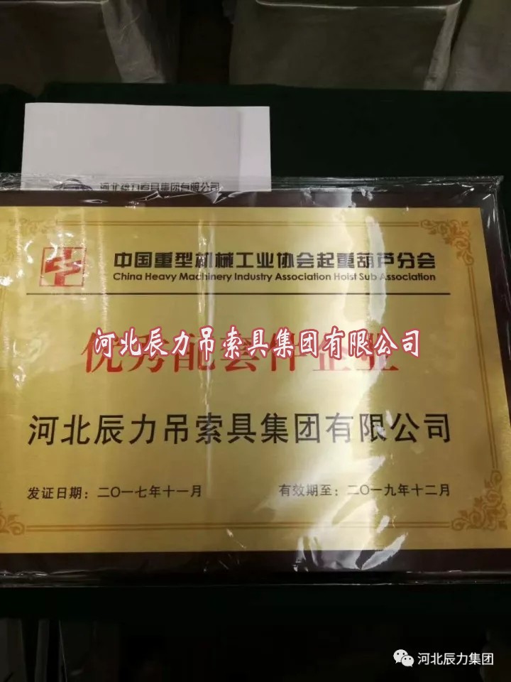 辰力集團被評為***配套件企業